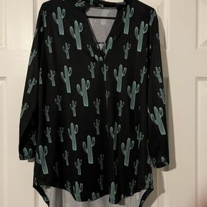 Cowgirl hardware top with adorable cactus print